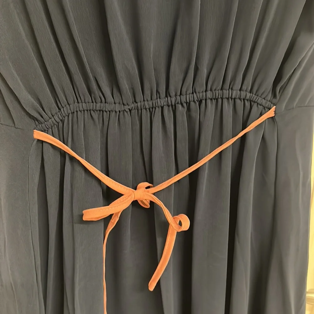 NWT Dress in Blue & Pink with lining, stretch, double frill, belt! Size UK M/L - Picture 9 of 14